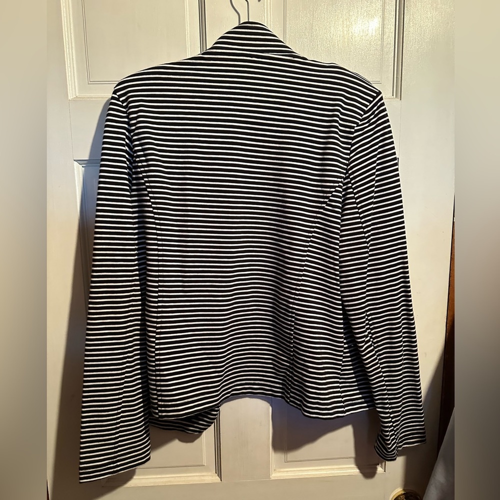Tommy Hilfiger Navy & White Striped Military-Style Blazer - Picture 2 of 4